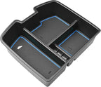Center Console Organizer Compatible with 2007-2014 Chevy Silverado GMC Sierra Avalanche Tahoe Suburban Yukon Yukon XL Accessories, Floor Mounted Center Console ONLY,Blue Trim