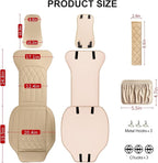 1 Pack Leather Front Car Seat Cover, Universal Sideless Car Seat Protector with Storage Pocket and Seat Belt Pad, Waterproof 