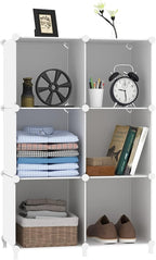 AWTATOS Cube Storage Organizer, Storage Cubes Shelves Bookshelf, 6 Cube Closet Organizers and Storage, DIY Stackable Plastic 