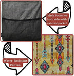 NGIL Extra Large Utility Tote Reusable Grocery Bag Oversized Collapsible for Groceries, Storage, Picnic, Beach (Boho Tribal-black)