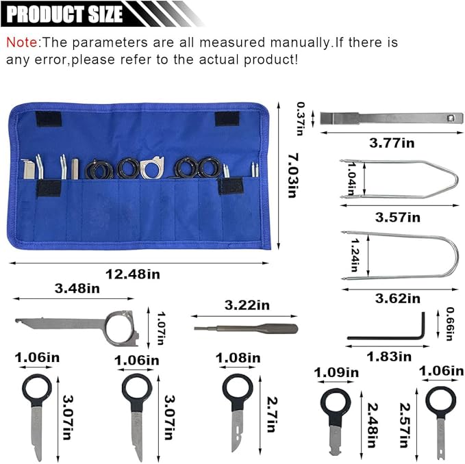 LAINLOY 20PCS Car Radio Removal Tool Kit, Professional Tooling Car Audio Stereo CD Player Removal Key Kit, Universal Radio Re
