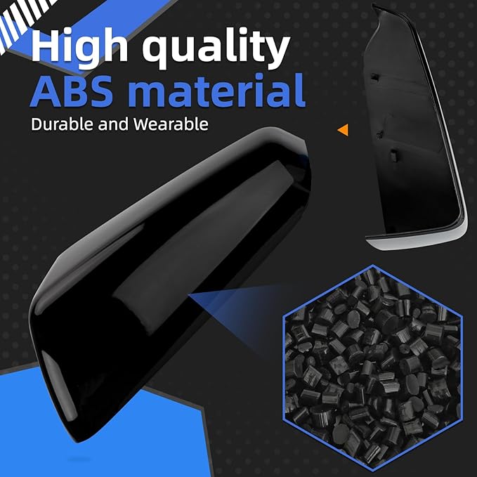 Driver Side Mirror Cover Replacement for Chevrolet Equinox 2018 2019 2020 2021 2022 2023, for GMC Terrain 2018-2023 - Left Side Mirror Covers, Rear View Mirror Cap Accessories Black