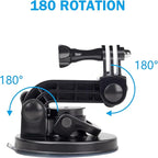 Suptig Suction Cup Mount Compatible for Gopro Hero 13/12/11/10/9/8/7/6/5/4/3/3+/2 Gopro Max2, Hero+, Hero Session, and More Action Cameras Car Windshield and Window Mount