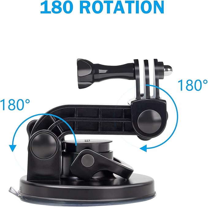 Suptig Suction Cup Mount Compatible for Gopro Hero 13/12/11/10/9/8/7/6/5/4/3/3+/2 Gopro Max2, Hero+, Hero Session, and More Action Cameras Car Windshield and Window Mount