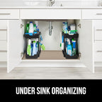 GORILLA GRIP Waterproof Silicone Under Sink Mat with Raised Lip for Kitchen and Bathroom, 34 x 22 in, Cabinet Shelf Liner Sta