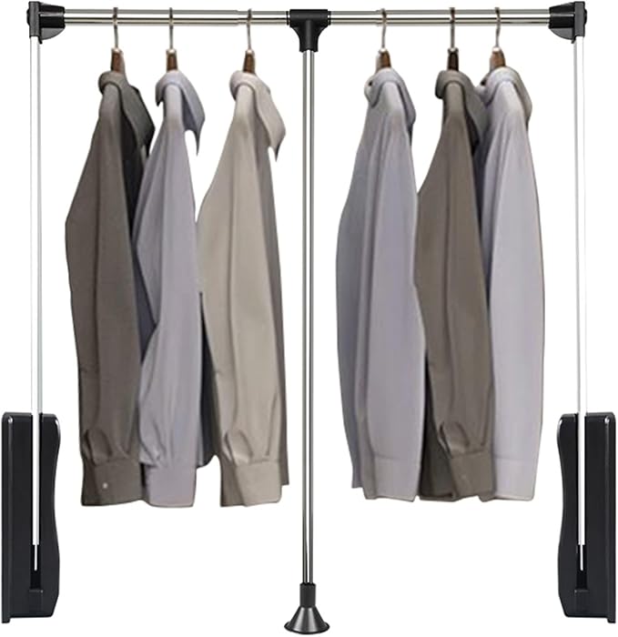 Pull Down Clothes Rail,Extendable Wardrobe Rod,Adjustable Telescopic Lift with Return,Wardrobe and Closet Clothing Storage,Sp