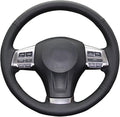 Eiseng DIY Steering Wheel Cover for Subaru Impreza 2013 2014 2015 2016 / Forester 2014-2016 / Outback Legacy 2012-2014 / XV Crosstrek 2013-2015 Interior Accessories Genuine Leather Sew (Black thread)