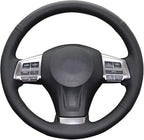 Eiseng DIY Steering Wheel Cover for Subaru Impreza 2013 2014 2015 2016 / Forester 2014-2016 / Outback Legacy 2012-2014 / XV Crosstrek 2013-2015 Interior Accessories Genuine Leather Sew (Black thread)
