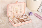 LANDICI Small Jewelry Box for Women Girls, PU Leather Travel Jewelry Case, Portable Jewelry Organizer Storage Holder Display 