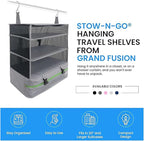 Grand Fusion Stow-N-Go Packing Organizer for Luggage, Portable Hanging Travel Shelves, Carry-On Closet, Hanging Packing Cubes