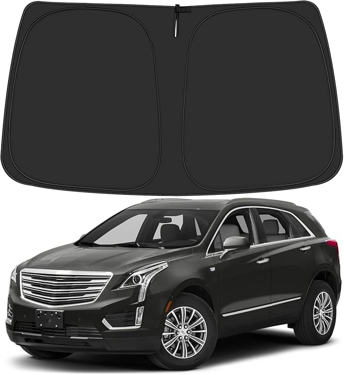 Windshield Sun Shade for 2017-2025 Cadillac XT5 Accessories, Foldable Window Sunshade Sun Visor Protector, Front Windshield Sunshade Sun Shield Blocks UV Rays Heat