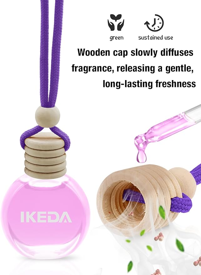 Ikeda Car Air Freshener: Hanging Car Smell Air Freshener | 10ml Hanging Car Perfume | Long Lasting Fragrance | Strong Scents 