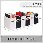 Collapsible File Organizer Box with Handle – Cardboard Hanging File Folder Storage Crate for Desk, Office, School, or Home – 