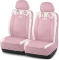 PIC AUTO Car Seat Covers, Cute Rabbit Premium Pink Leather Seat Covers, Universal Fit Front Seat Covers for Cars, Trucks, SUV