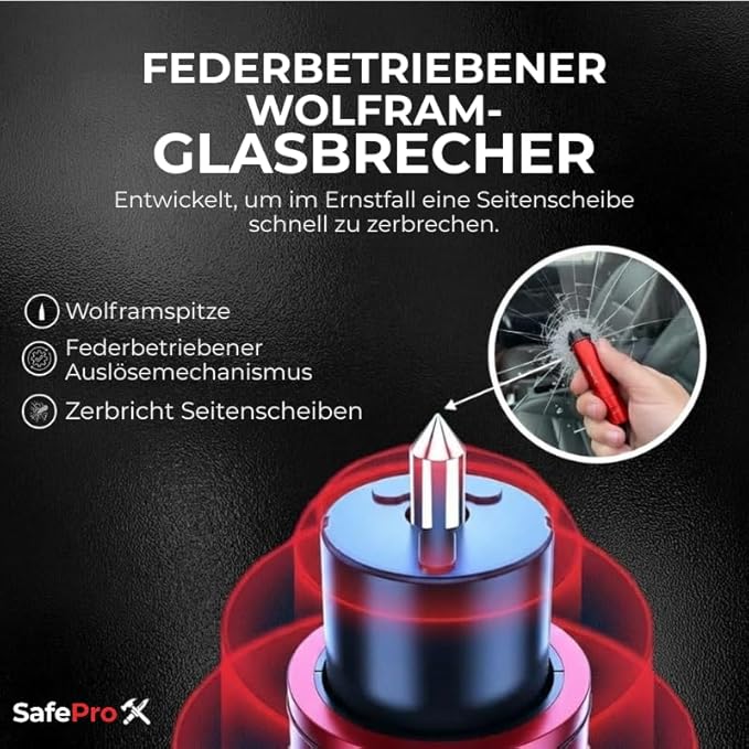 SafeProX 2 in 1 Emergency Escape Tool, Life Saving Car Window Breaker & Seatbelt Cutter - Car Window Hammer for Quick Acciden
