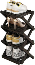 YYW Bamboo Shoe Rack for Entryway, Free Free Standing Shoe Racks Shelf Closet, Foldable Vertical Shoe Storage Organizer for L