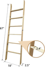 6-Tier Blanket Ladder – 5.5 Ft Wall Leaning Quilt Rack, Farmhouse Blanket Storage for Living Room, Bedroom & Bathroom – Rusti
