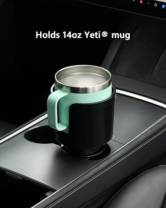 Upgraded Car Cup Holder Expander Adapter with Offset Adjustable Base, Compatible with Yeti 14/24/36/46oz Ramblers, Hydro Flas