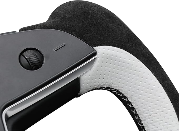 MEWANT Hand Stitched Tesla Model S Yoke Real Leather Steering Wheel Cover Wrap for Tesla Model S 2021-2023 / Model X 2021-2023 Tesla Yoke Steering Wheel Accessories(3D Style)