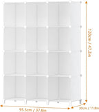 HOMIDEC Closet Organizer, 12-Cube Closet Organizers and Storage, Portable Closet Shelves, Clothing Storage (White)