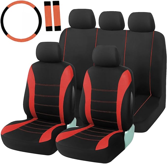Foneso Car Seat Covers, 100% Breathable with Composite Sponge Inside, Airbag Compatible Universal Fit Accessories Auto for Ca