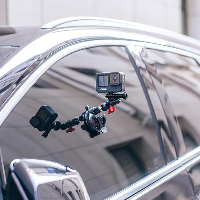 SUREWO Metal Suction Cup Car Mount for GoPro, DJI Osmo Action 3 and Most Action Cameras