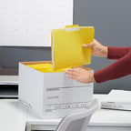STAPLES Corrugated File Box Lift Off Lid, Letter/Legal Size, White/Black, 10/Pack