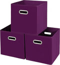 Fabric storage bins Cubes, Fabric Cube Organizer with Handle, Foldable Cube Bins for Cloth or Accessary Storage, 11x11x11, Se