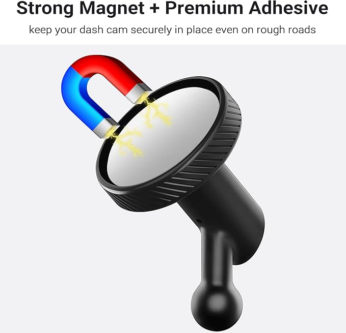 Magnetic Mount for Garmin Dash Cam,with 4 PCS Windshield Sticky,Strong Adhesive and Magnet, Compatible with Garmin Dashcam Mini 2/Mini 3/67W/57/47/Tandem and etc., Low-Profile Design