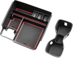 SHAOHAO 2 Pcs for 2025 2026 Nissan Frontier Center Console Organizer for 2022-2025 2026 Nissan Frontier Accessories (S/SV/Pro-X/Pro-4X/SL) Console Tray & Cup Holder Space Expand Armrest Box Organizer