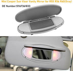 Sun Visor Mirror Cover Compatible with Mini Cooper & Cooper S R55 Clubman 2008-2013/R56 Hatchback 2007-2013/R60 Countryman 2011-2014,1PC Sun Visor Vanity Mirror Replacement for Left/Right,Gray