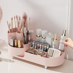 Booklov Roating Makeup Caddy Organizer for Vanity, Large Capacity Cosmetic Display Case, Clear Acrylic Countertop Beauty Stor