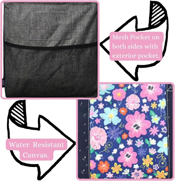 NGIL Extra Large Utility Tote Reusable Grocery Bag Oversized Collapsible for Groceries, Storage, Picnic, Beach (Lilac Floral- Navy)
