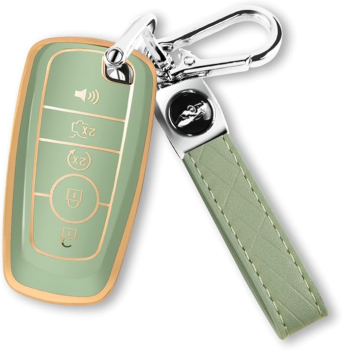 MILD EAST For Ford Key Fob Cover with Keychain, Soft TPU Key Case Shell Full Protection for Ford Explorer Fusion Escape Edge 