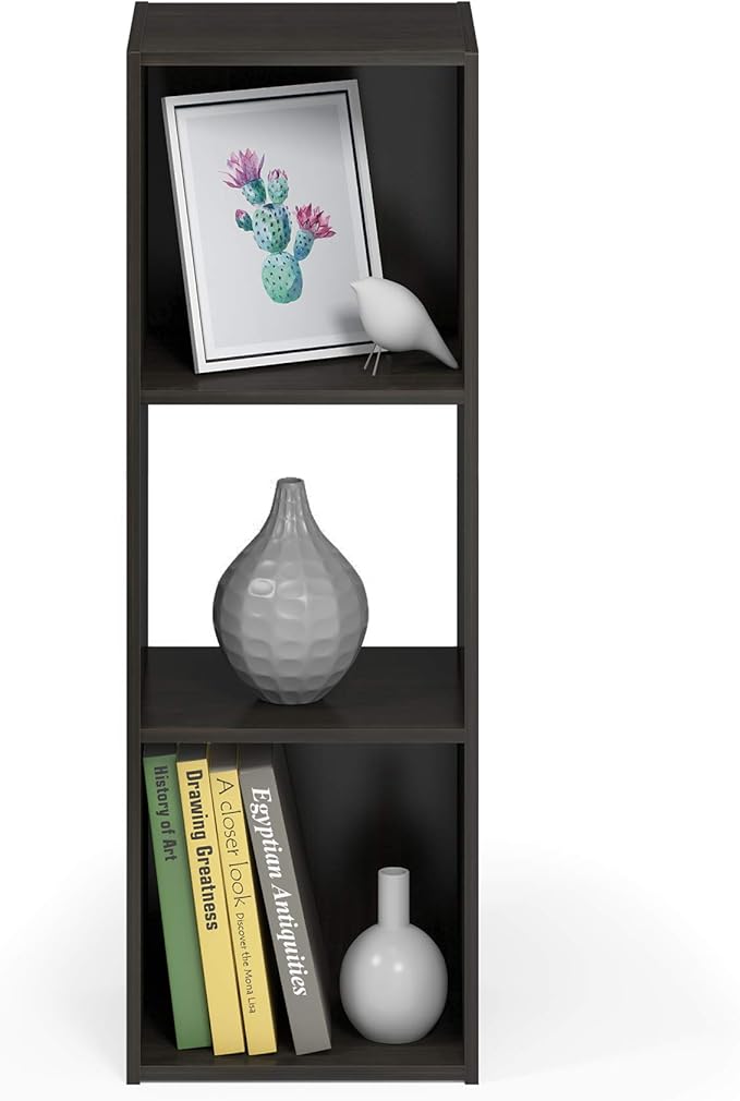 Furinno Pelli Cubic Storage Cabinet, 3x1, Espresso