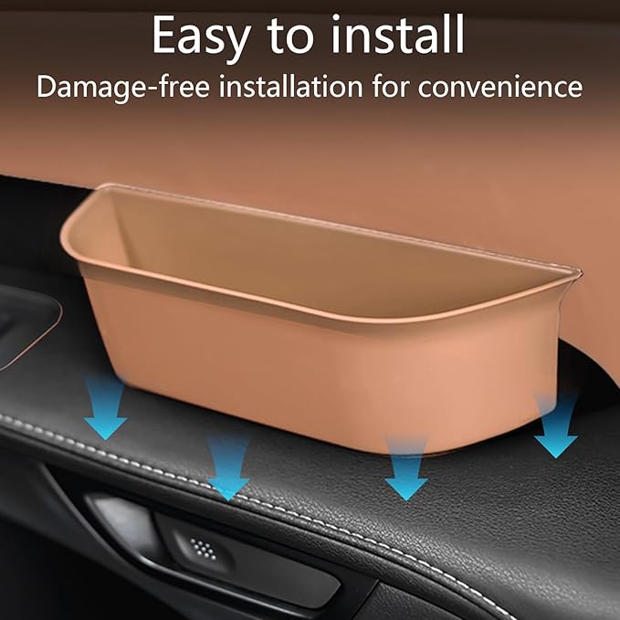 4PCS Car Door Organizer Tray for RX 2023 2024 2025 Front & Rear Door Pocket Inner Organizer Trays TPE for RX Hybrid RX 350h 500h F Sport Premium+ Luxury F Sport Accessories Brown