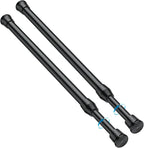 2PCS Small Tension Curtain Rod 11 to 19 Inch,Black Short Curtain Rods No Drilling,Loaded Expandable Spring Curtain Rods for K