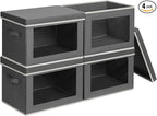 Homsorout Storage Bins with Lids - Small Fabric Organizers with Window, Collapsible Storage Bins for Clothes, Decorative Clos