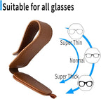 Yuoyar 2 Packs Magnetic Sunglass Holder for Car Visor - Universal Sunglasses Clip for Different Size Eyeglasses - Convenient Interior Car Accessories (Brown)