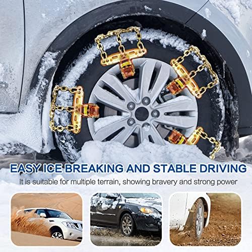 AutoChoice Emergency Snow Chains, Tire Chains with Thickened Manganese Steel for Car Truck SUV in Ice, Sand and Mud(8 Packs, 