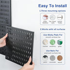 Pegboard Wall Organizer Kit – Heavy Duty 20lbs Load Bearing, Easy Installation, 4 Peg Board Panels 14 Accessories – Multi-Sur