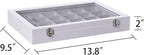 Frebeauty Velvet Jewelry Tray,24 Grid Jewelry Organizer with Clear Lid,Earring Holder Organizer with Clasp,Drawer Insert Ring