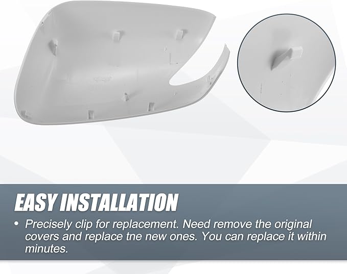 X AUTOHAUX Car Rear View Right Passenger Side Mirror Cover Cap Replacement White for Honda Fit 2009-2013 Fits W/Turn Signal Models Mirror Guard Covers Exterior Decoration Trims