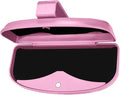 MOSISO Car Visor Sunglasses Case, Universal Automotive ABS Eyeglasses Holder Protective Box Clip Eyewear Hard Shell Storage Organizer with Magnetic Closure and Double Card Clamp, Pink