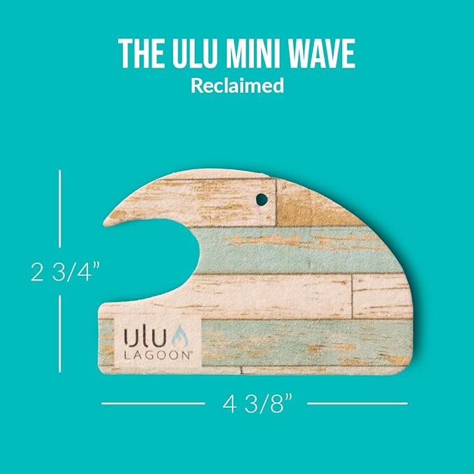 ulu Lagoon Hanging Car Air Freshener | Tropical Beach Coconut Surf Wax Scent Mini Wave | Long Lasting Car Freshener, Closet a