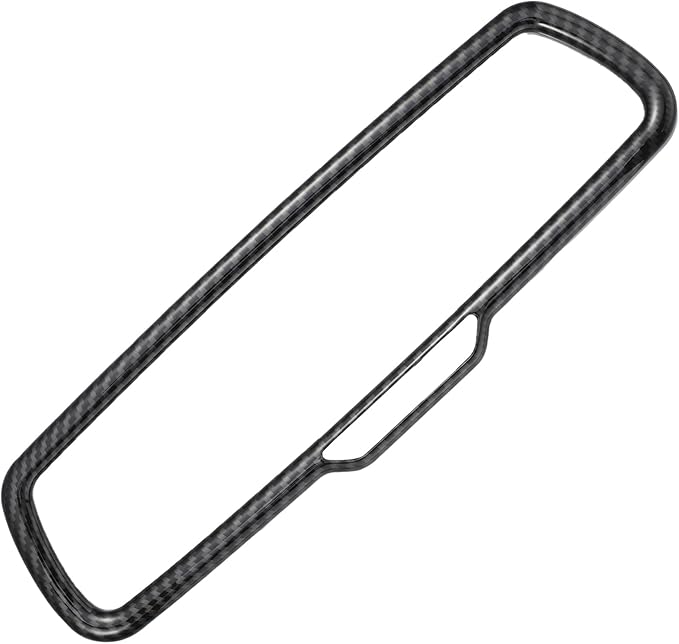 X AUTOHAUX Car Interior Rearview Mirror Cover Trims Decoration Accessory ABS Black Carbon Fiber Patern for Dodge Challenger Charger for Ram