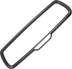 X AUTOHAUX Car Interior Rearview Mirror Cover Trims Decoration Accessory ABS Black Carbon Fiber Patern for Dodge Challenger Charger for Ram