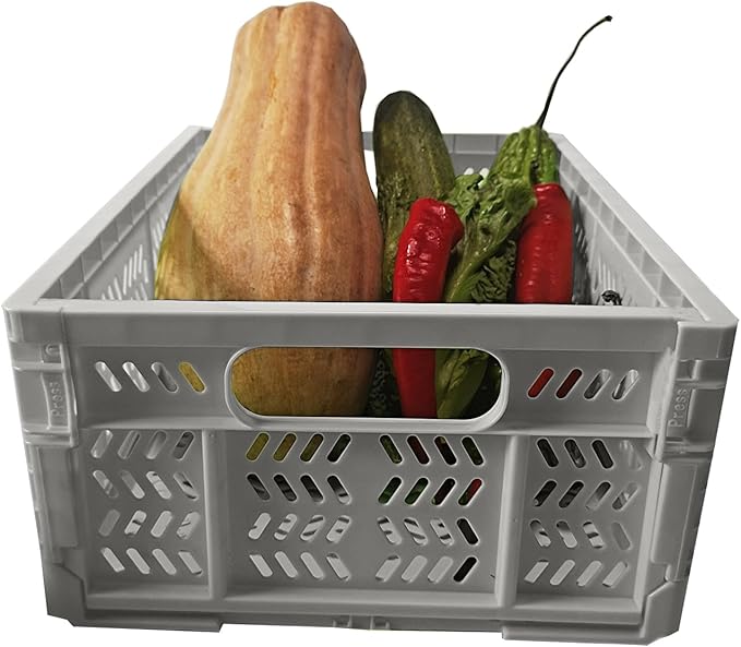20L Folding Crate, 4Pack Plastic Storage Baskets Organizer for Home and Office,Collapsible Storage Crates for Home Office and