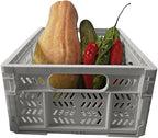 20L Folding Crate, 4Pack Plastic Storage Baskets Organizer for Home and Office,Collapsible Storage Crates for Home Office and