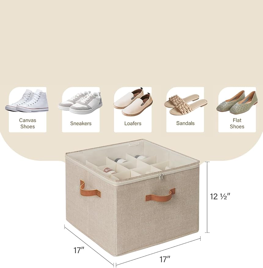 StorageWorks Under Bed Storage with Lid with Shoe Organizer for Closet